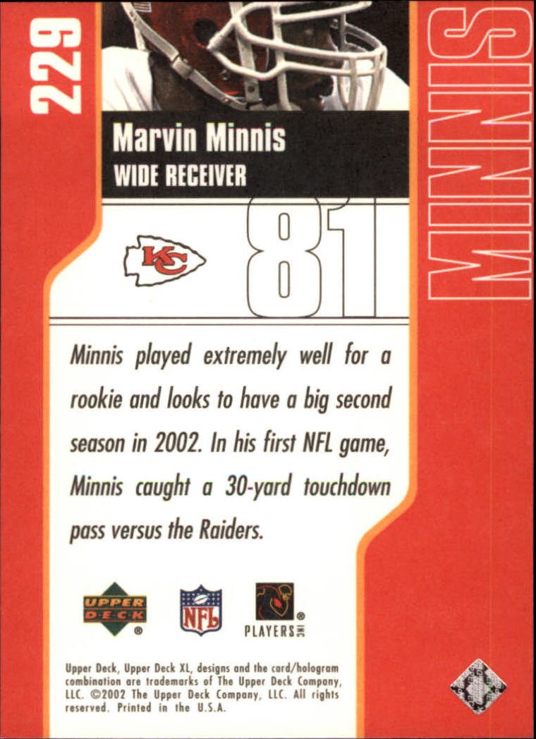 2002 XL (Upper Deck) Football "Main Set" Cards #16 to #300 - Picture 247 of 315