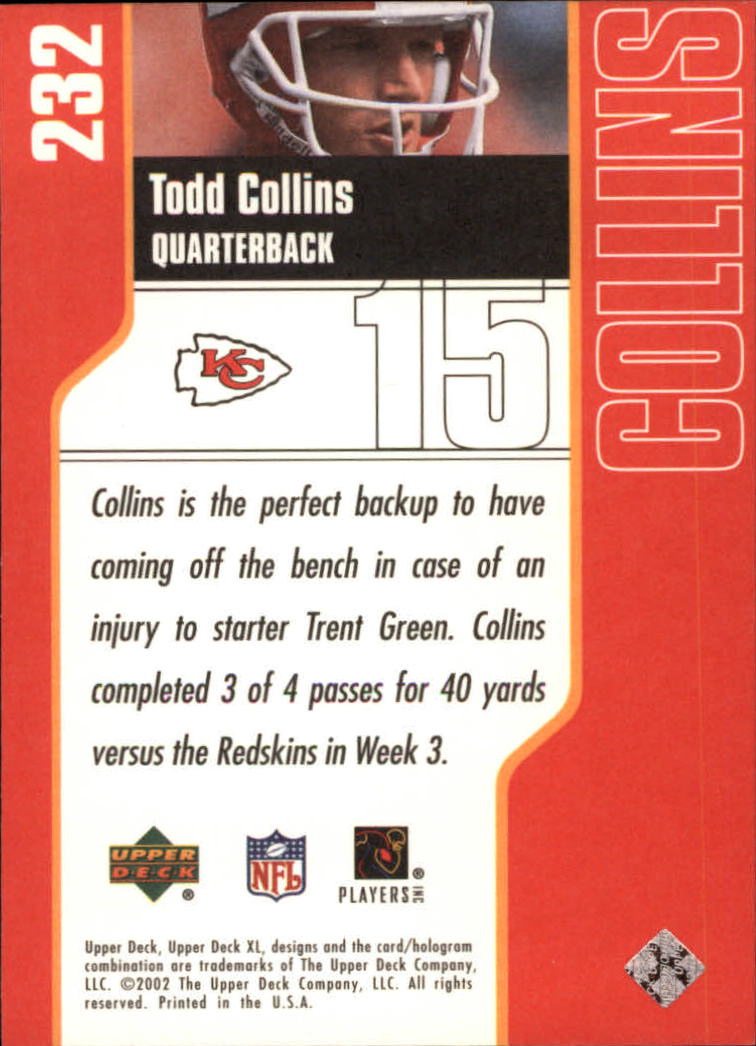 2002 XL (Upper Deck) Football "Main Set" Cards #16 to #300 - Picture 251 of 315