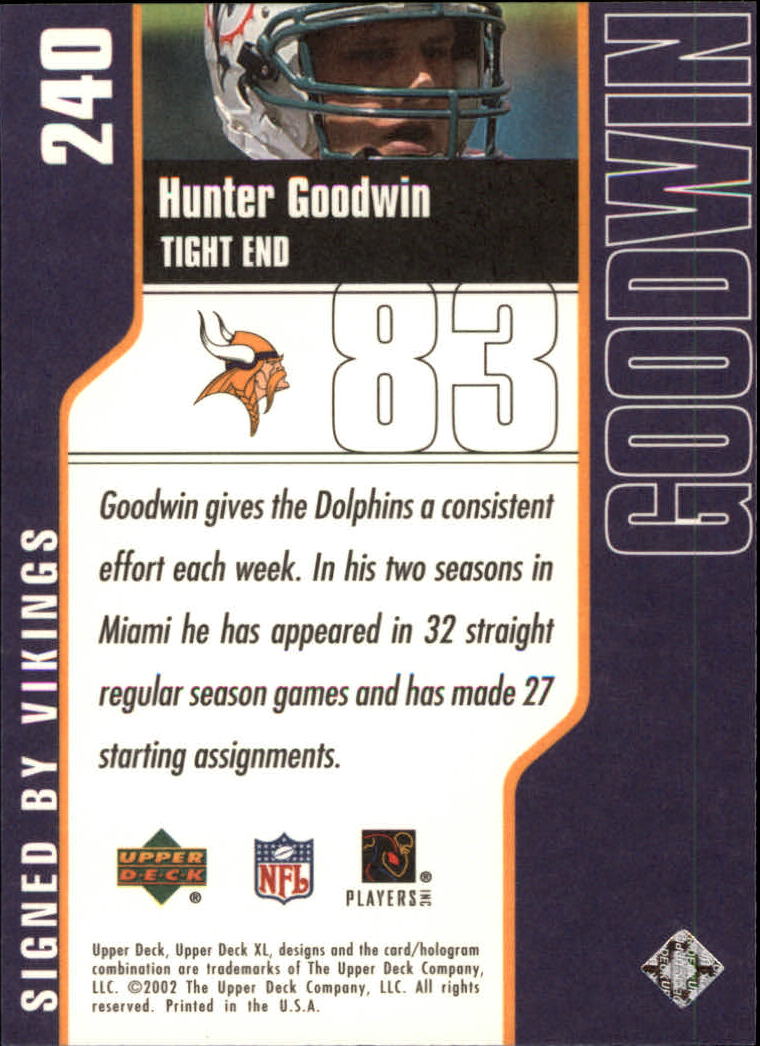 2002 XL (Upper Deck) Football "Main Set" Cards #16 to #300 - Picture 259 of 315