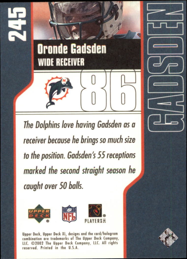 2002 XL (Upper Deck) Football "Main Set" Cards #16 to #300 - Picture 267 of 315