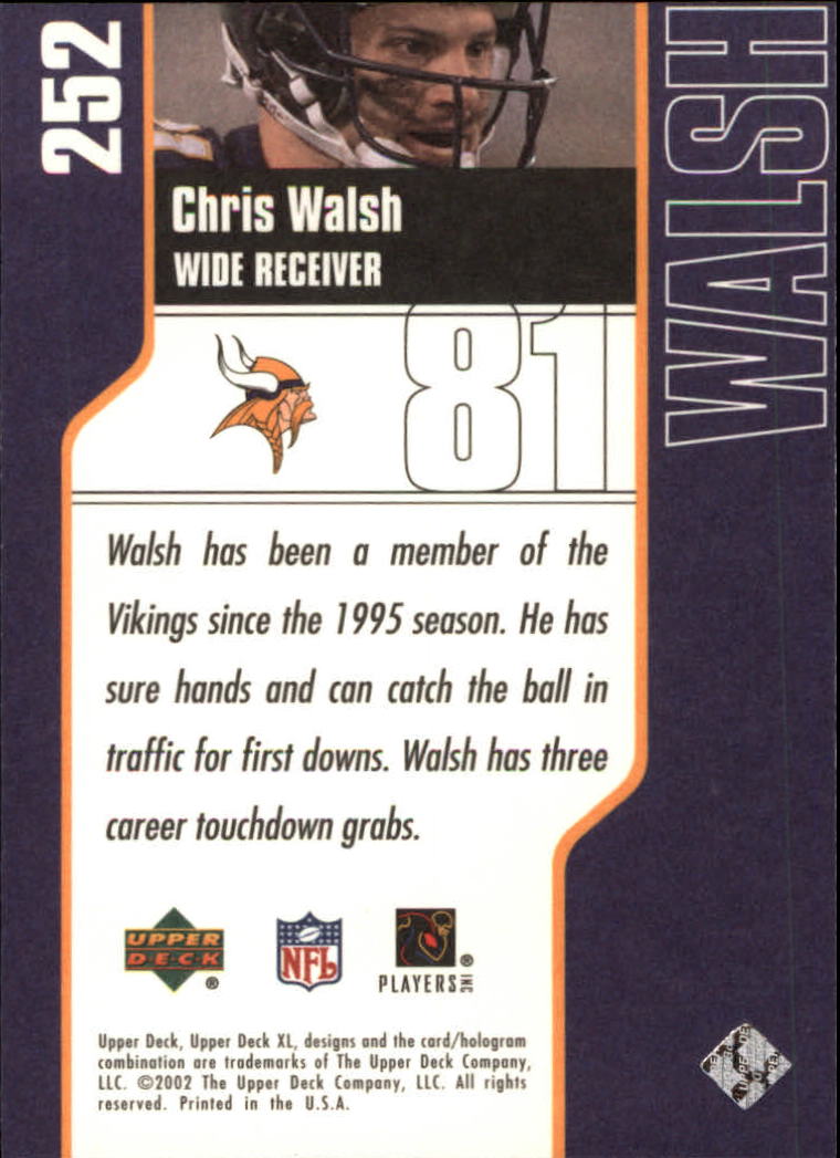2002 XL (Upper Deck) Football "Main Set" Cards #16 to #300 - Picture 277 of 315