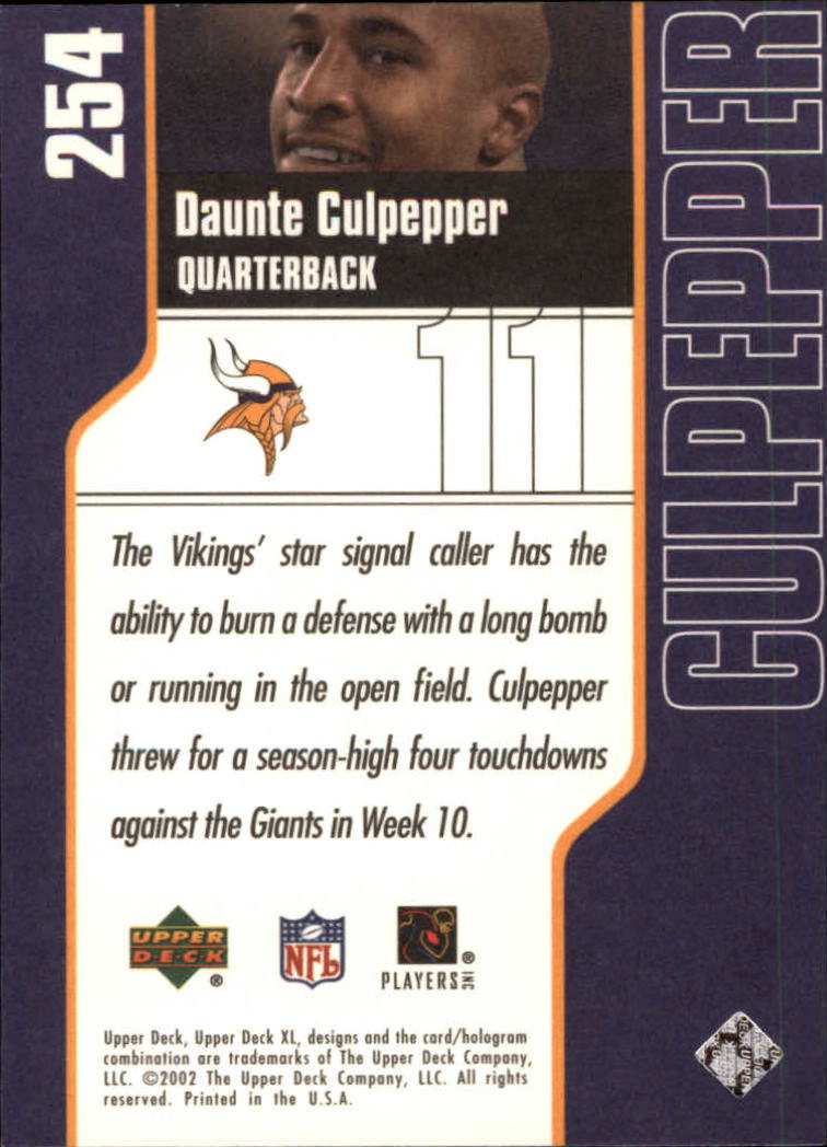 2002 XL (Upper Deck) Football "Main Set" Cards #16 to #300 - Picture 281 of 315