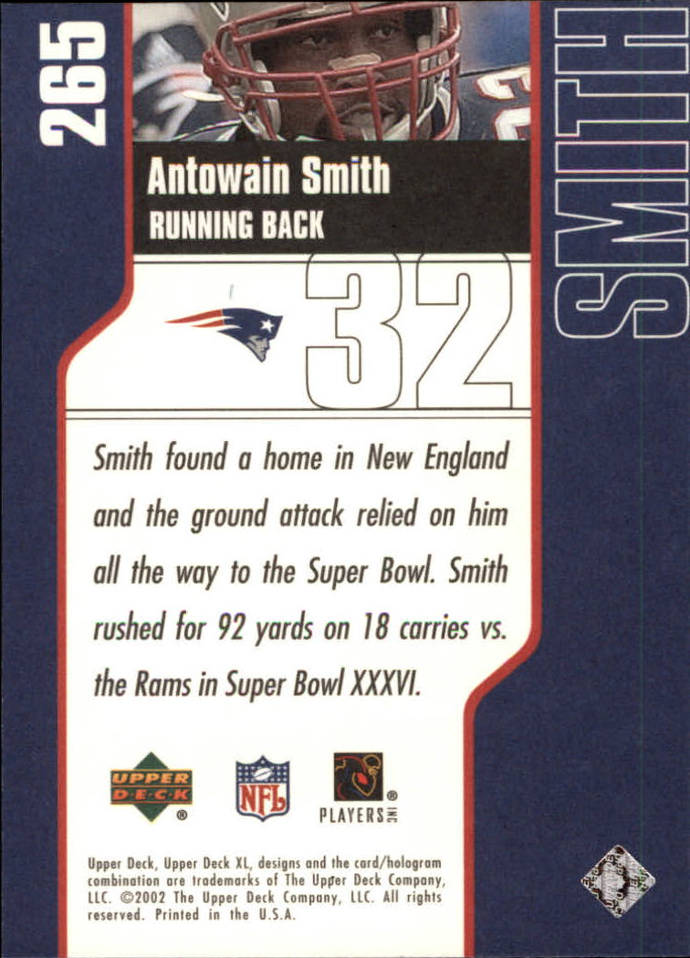 2002 XL (Upper Deck) Football "Main Set" Cards #16 to #300 - Picture 285 of 315