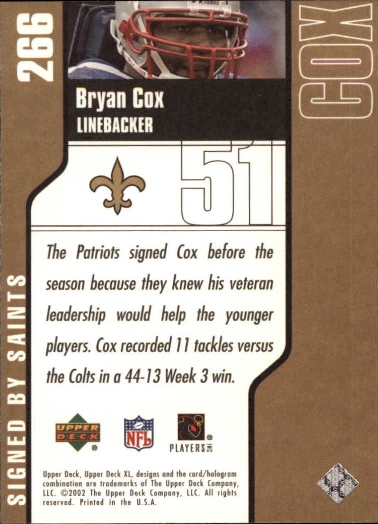 2002 XL (Upper Deck) Football "Main Set" Cards #16 to #300 - Picture 287 of 315