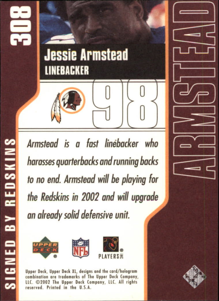 2002 Upper Deck XL #308 Jessie Armstead back image