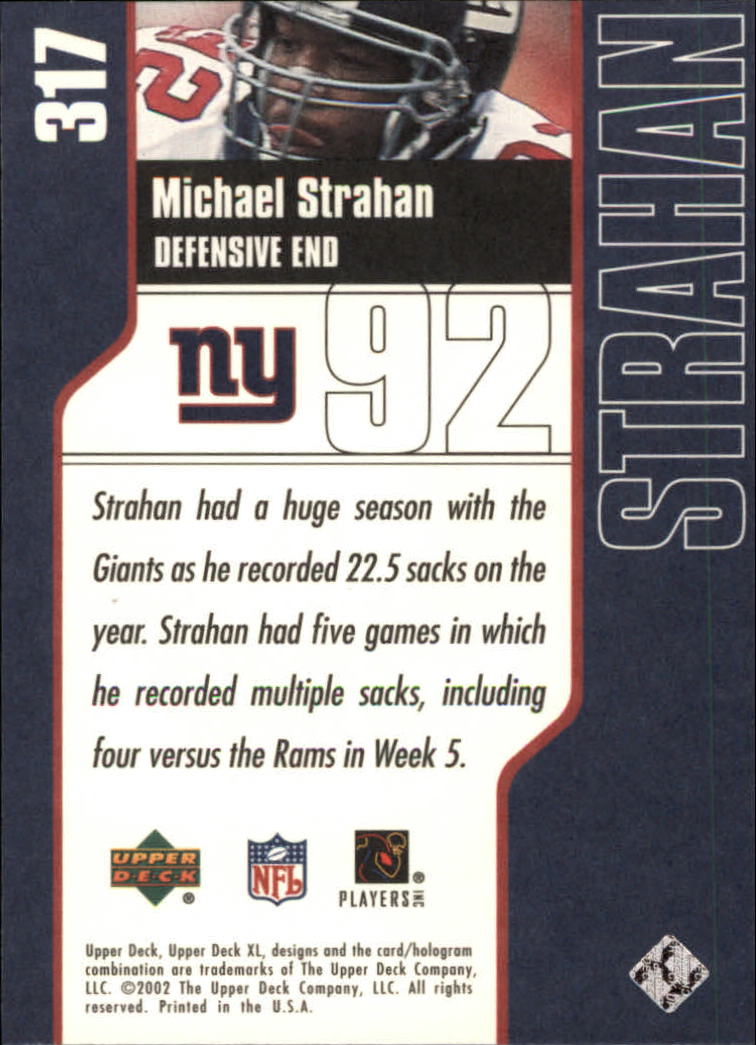 2002 XL (Upper Deck) Football "Main Set" Cards #301 to #596 - Picture 27 of 241