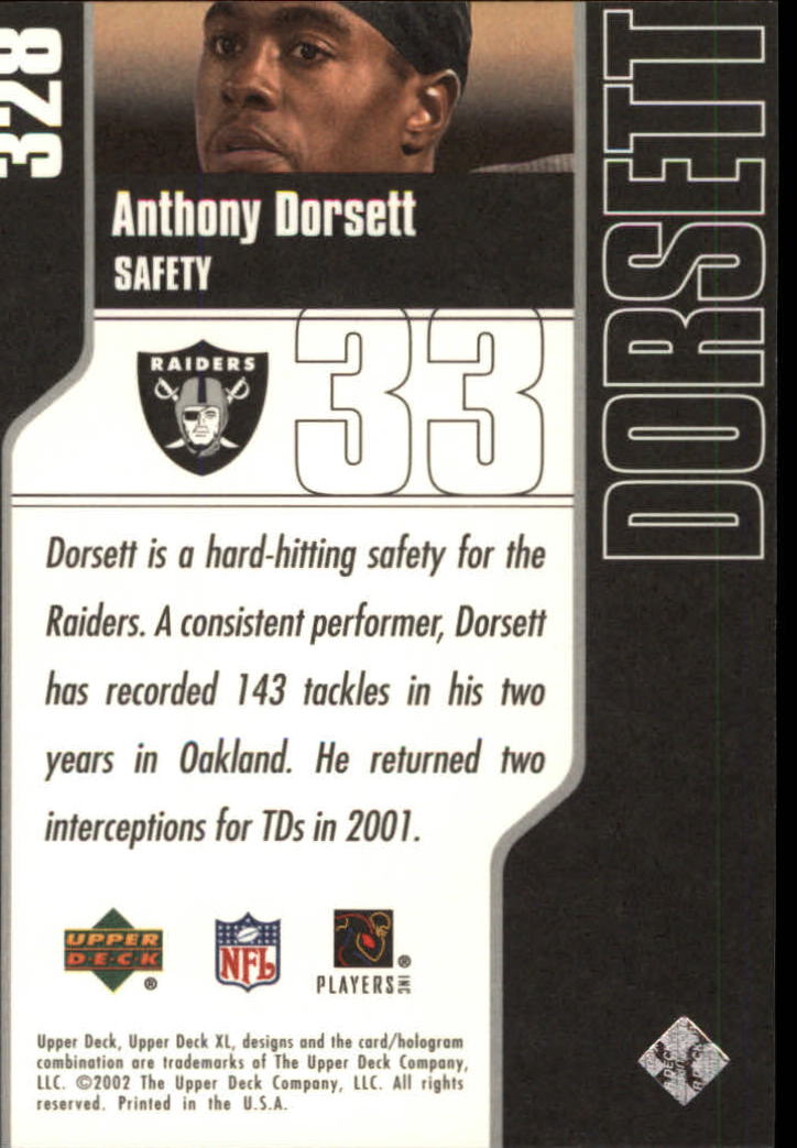 2002 XL (Upper Deck) Football "Main Set" Cards #301 to #596 - Picture 41 of 241