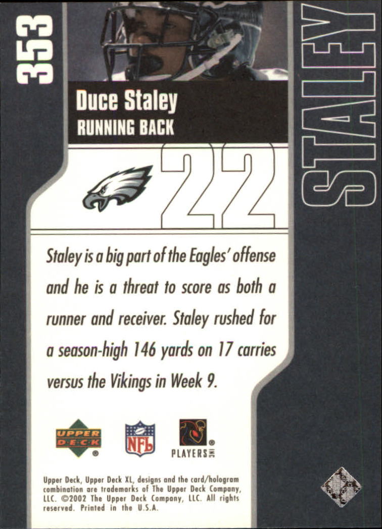 2002 XL (Upper Deck) Football "Main Set" Cards #301 to #596 - Picture 61 of 241