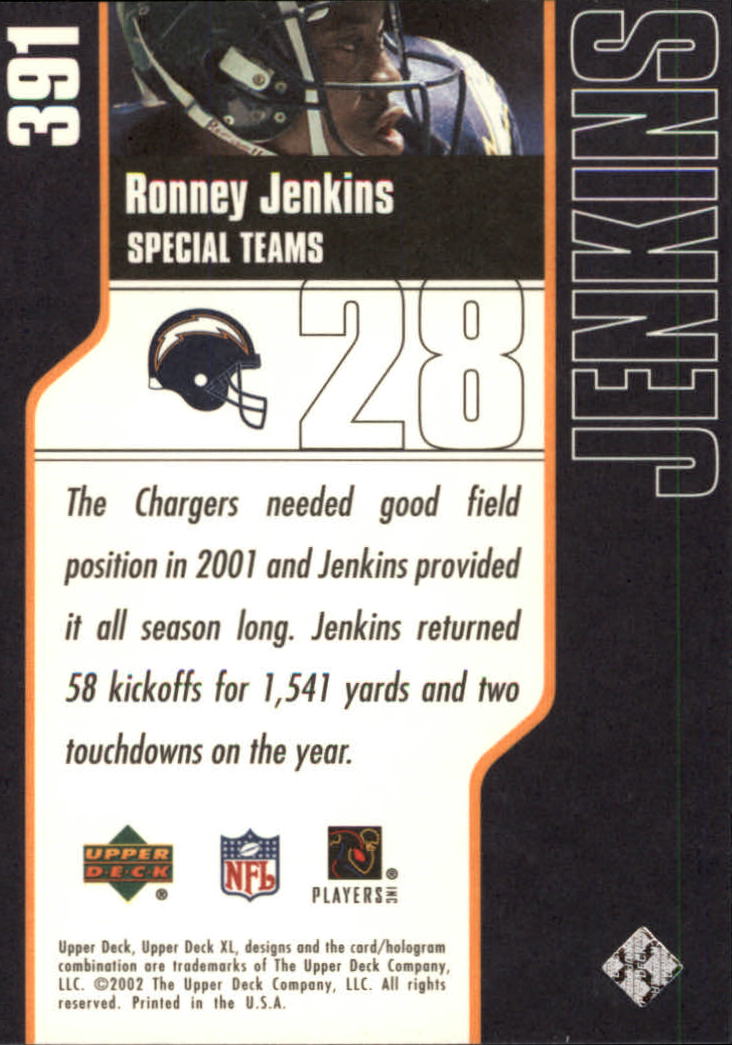 2002 XL (Upper Deck) Football "Main Set" Cards #301 to #596 - Picture 85 of 241