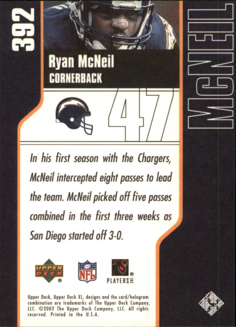 2002 XL (Upper Deck) Football "Main Set" Cards #301 to #596 - Picture 87 of 241