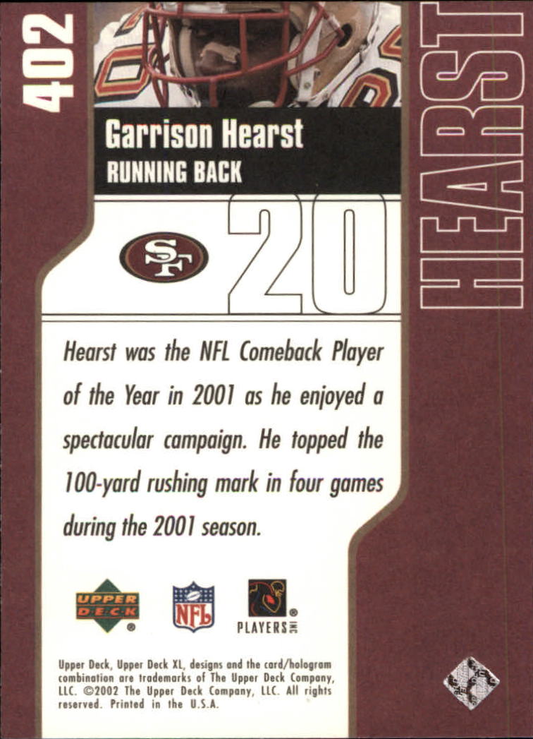 2002 XL (Upper Deck) Football "Main Set" Cards #301 to #596 - Picture 97 of 241