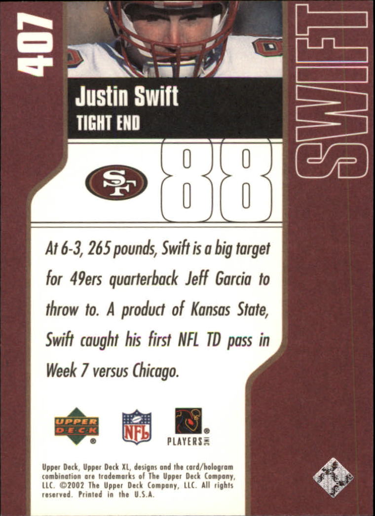 2002 XL (Upper Deck) Football "Main Set" Cards #301 to #596 - Picture 101 of 241