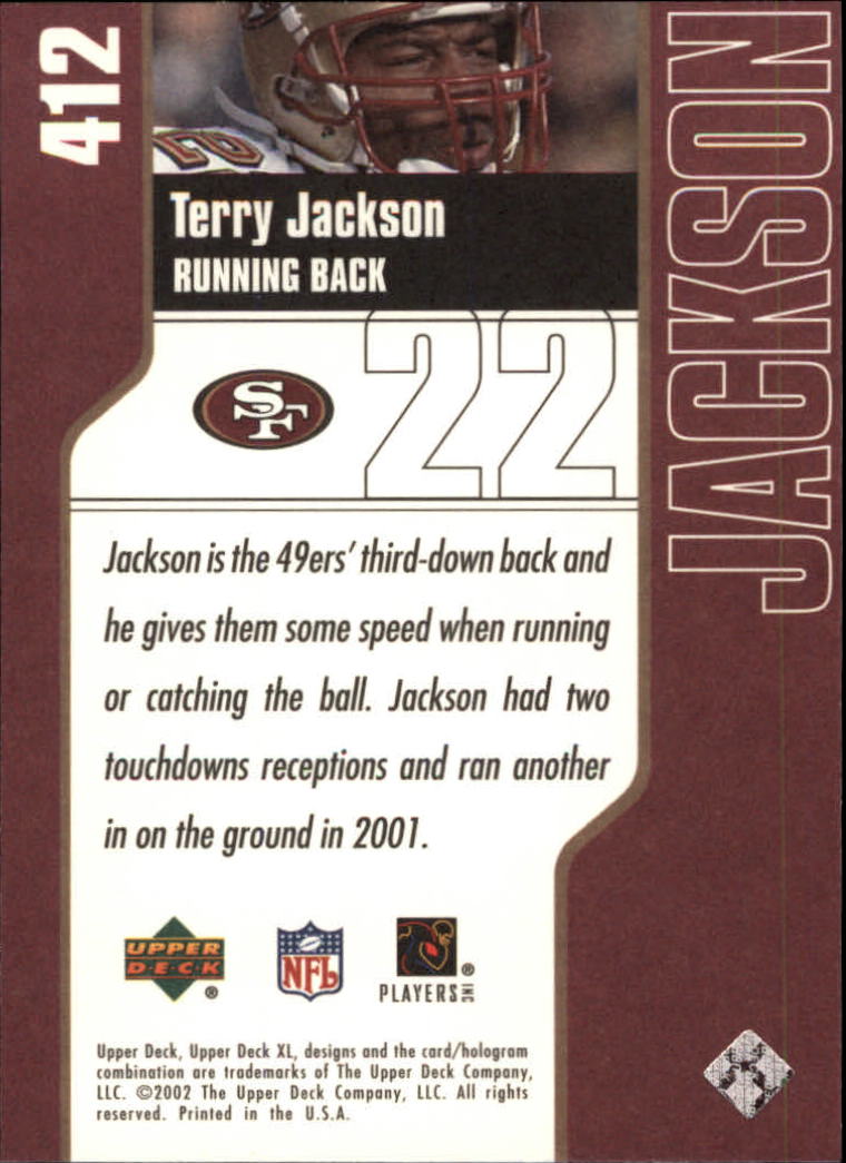 2002 XL (Upper Deck) Football "Main Set" Cards #301 to #596 - Picture 105 of 241