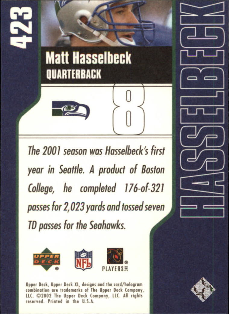 2002 XL (Upper Deck) Football "Main Set" Cards #301 to #596 - Picture 121 of 241