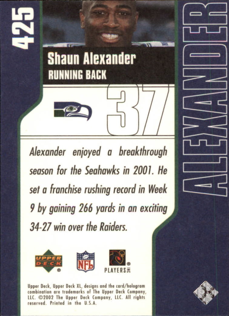 2002 XL (Upper Deck) Football "Main Set" Cards #301 to #596 - Picture 123 of 241