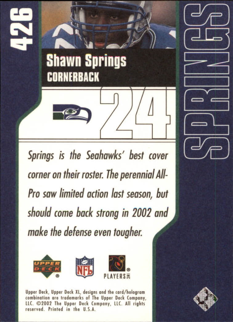 2002 XL (Upper Deck) Football "Main Set" Cards #301 to #596 - Picture 125 of 241