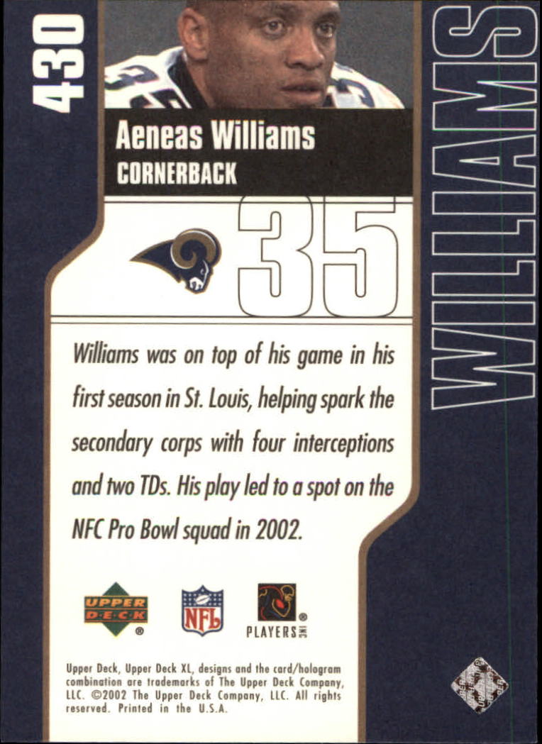 2002 XL (Upper Deck) Football "Main Set" Cards #301 to #596 - Picture 131 of 241