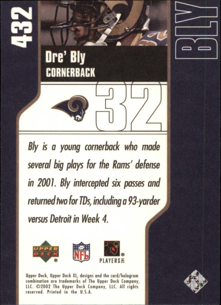 2002 XL (Upper Deck) Football "Main Set" Cards #301 to #596 - Picture 135 of 241