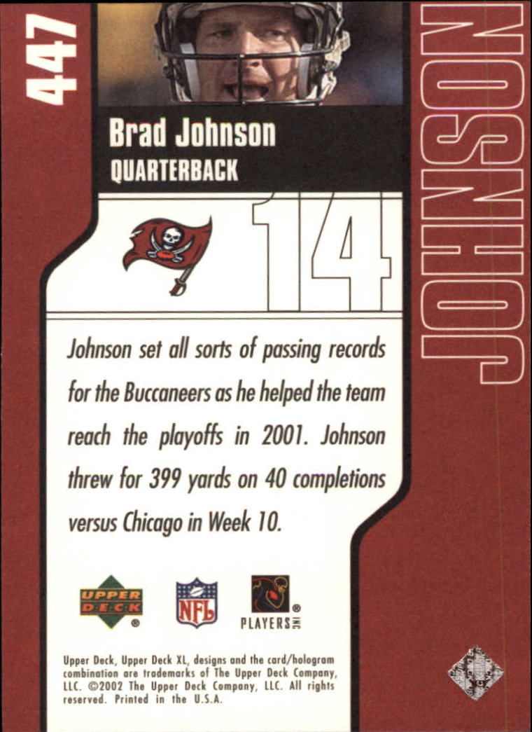 2002 XL (Upper Deck) Football "Main Set" Cards #301 to #596 - Picture 149 of 241