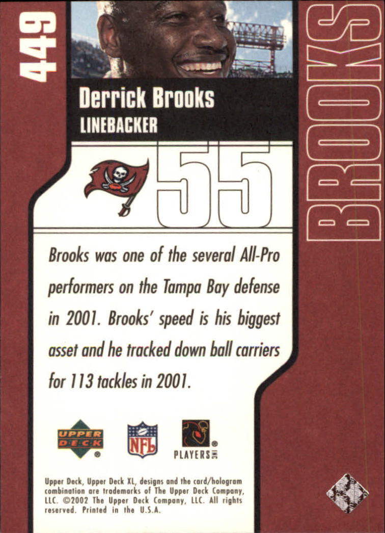 2002 Upper Deck XL #449 Derrick Brooks back image