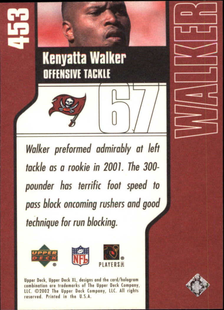 2002 Upper Deck XL #453 Kenyatta Walker back image