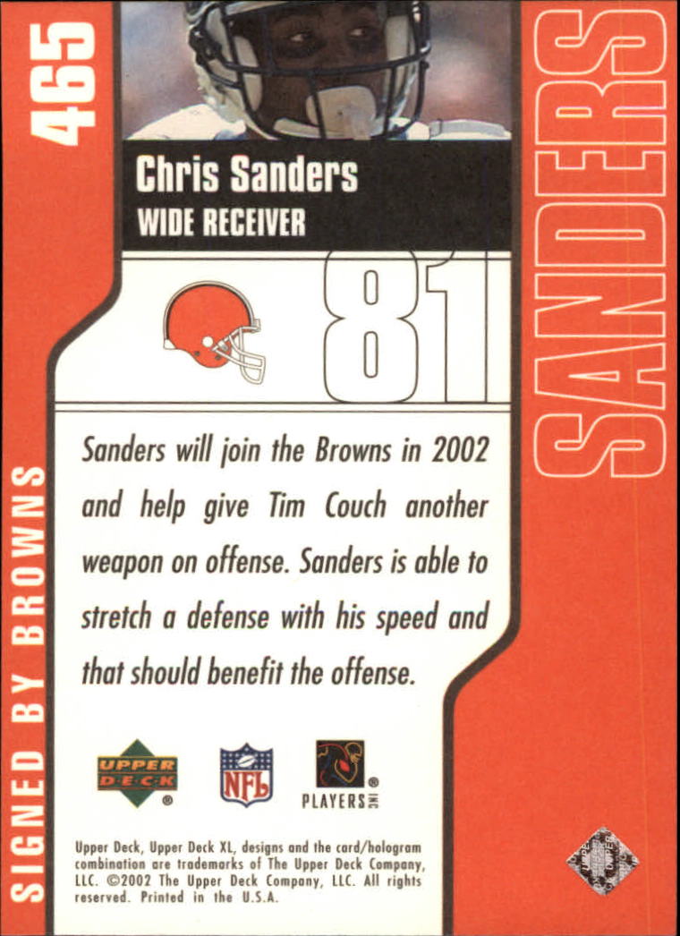 2002 XL (Upper Deck) Football "Main Set" Cards #301 to #596 - Picture 163 of 241