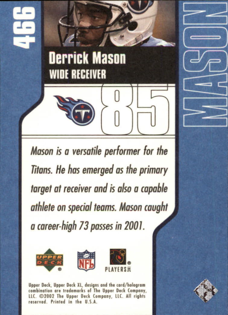 2002 XL (Upper Deck) Football "Main Set" Cards #301 to #596 - Picture 165 of 241