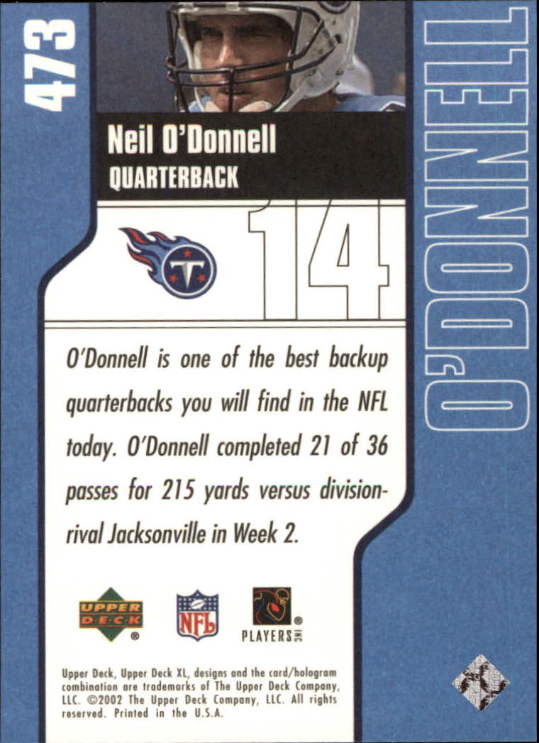 2002 XL (Upper Deck) Football "Main Set" Cards #301 to #596 - Picture 173 of 241