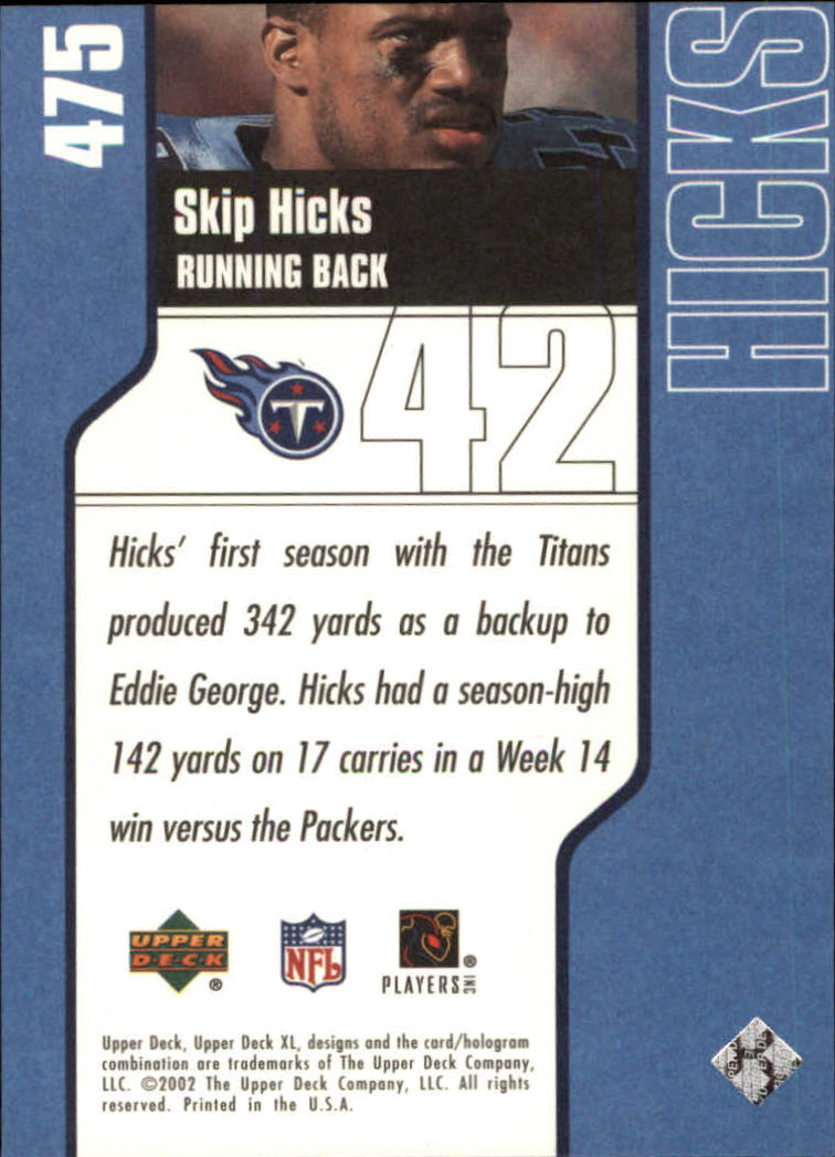 2002 XL (Upper Deck) Football "Main Set" Cards #301 to #596 - Picture 177 of 241