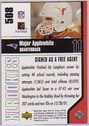 2002 XL (Upper Deck) Football "Main Set" Cards #301 to #596 - Picture 203 of 241