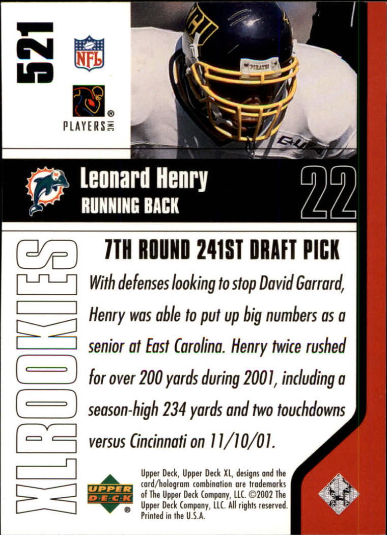 2002 XL (Upper Deck) Football "Main Set" Cards #301 to #596 - Picture 209 of 241