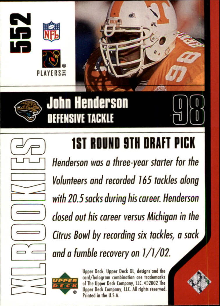 2002 XL (Upper Deck) Football "Main Set" Cards #301 to #596 - Picture 219 of 241