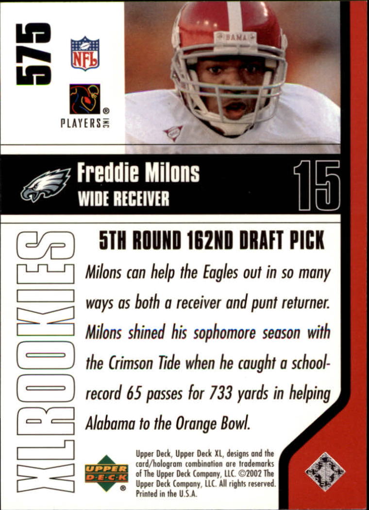 2002 XL (Upper Deck) Football "Main Set" Cards #301 to #596 - Picture 229 of 241