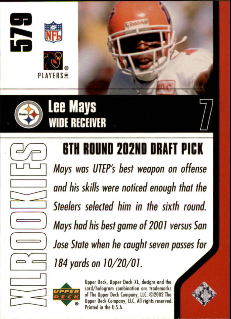 2002 XL (Upper Deck) Football "Main Set" Cards #301 to #596 - Picture 231 of 241