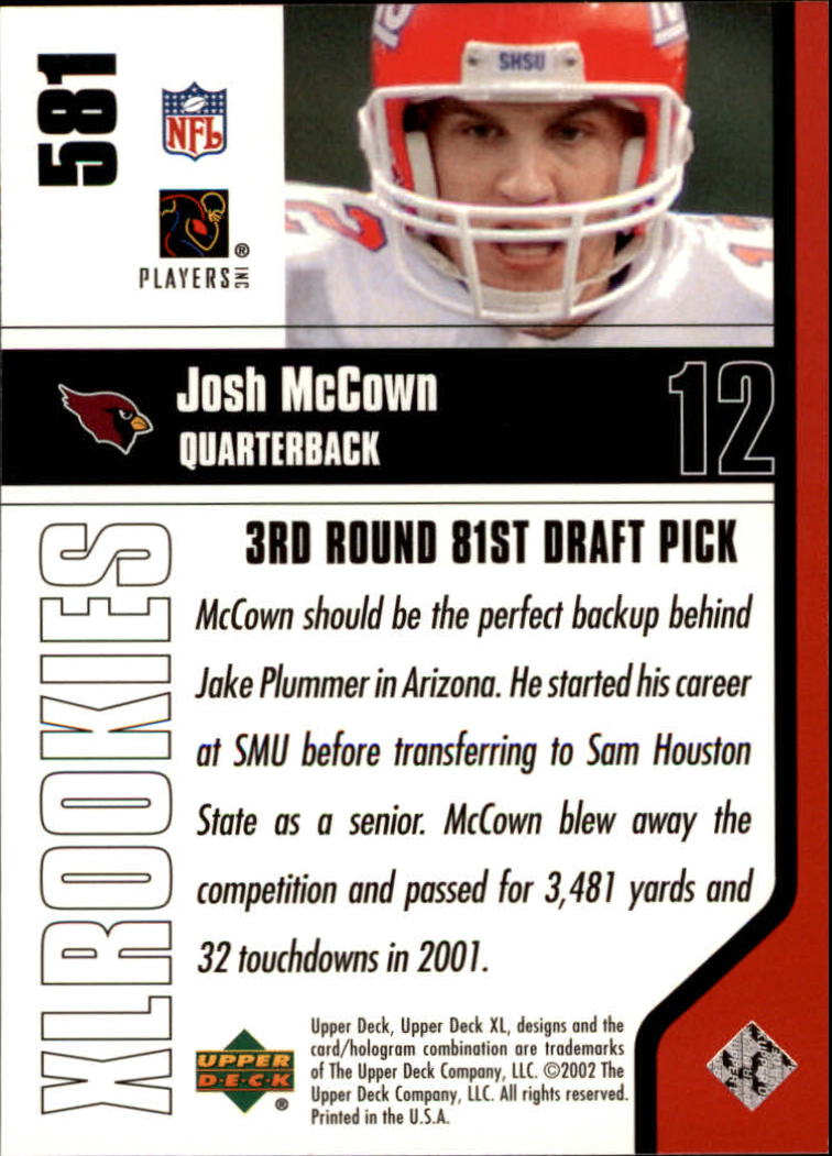 2002 XL (Upper Deck) Football "Main Set" Cards #301 to #596 - Picture 233 of 241