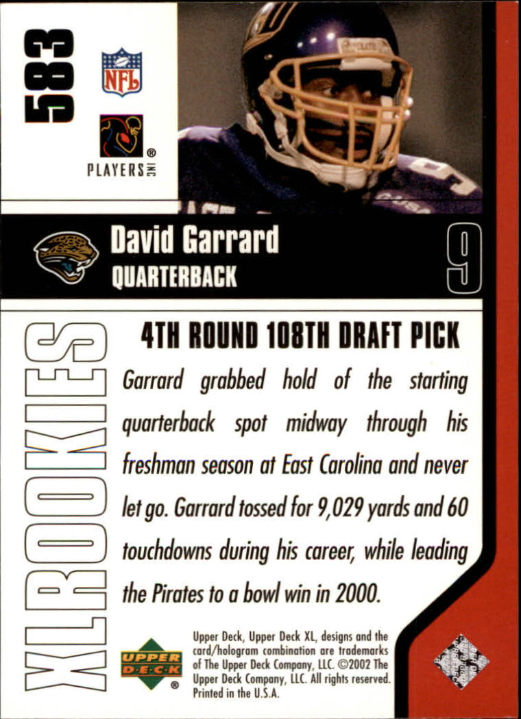 2002 XL (Upper Deck) Football "Main Set" Cards #301 to #596 - Picture 235 of 241