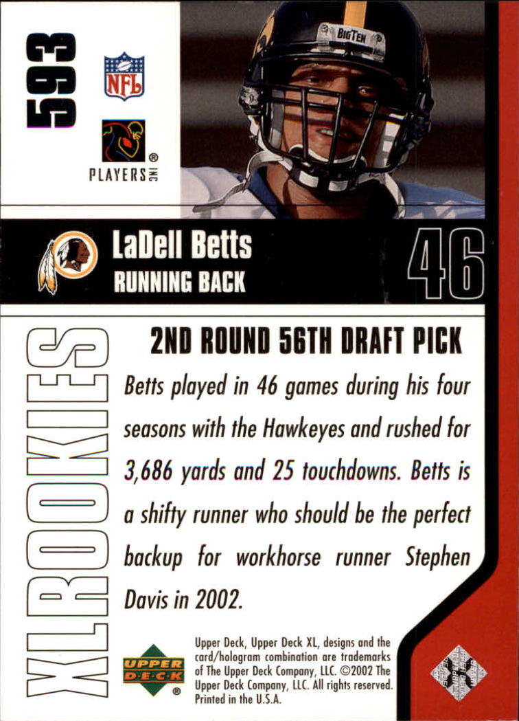 2002 XL (Upper Deck) Football "Main Set" Cards #301 to #596 - Picture 237 of 241