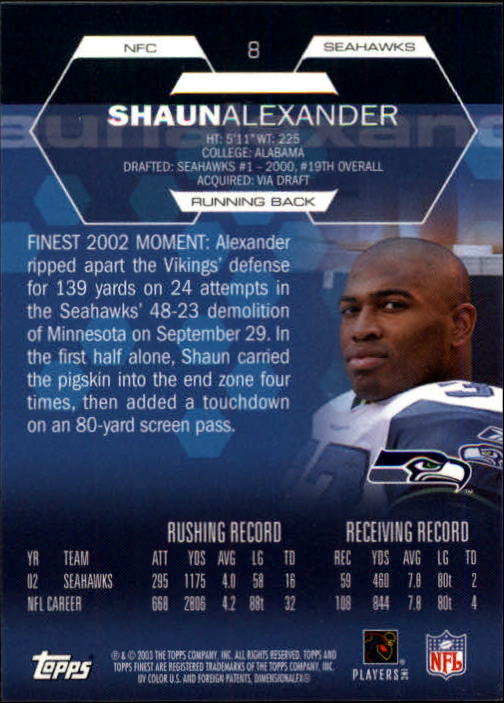 2003 Finest Football (Pick Card From List) C4 11-22 - Picture 9 of 27
