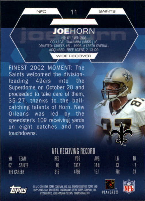 2003 Finest Football (Pick Card From List) C4 11-22 - Picture 13 of 27