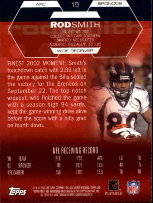 2003 Finest Football (Pick Card From List) C4 11-22 - Picture 17 of 27