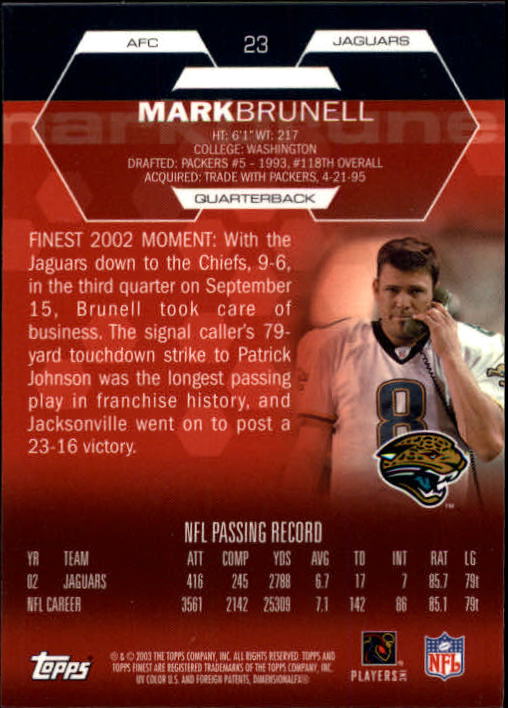 2003 Finest Football (Pick Card From List) C4 11-22 - Picture 19 of 27