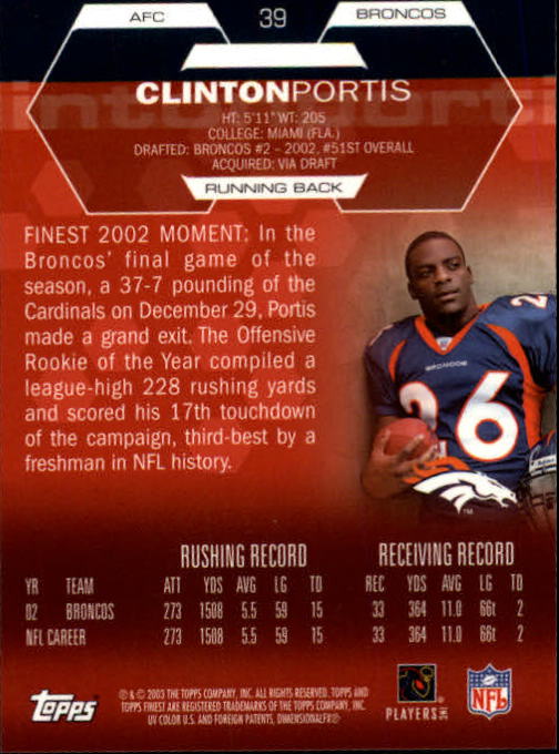 2003 Finest Football (Pick Card From List) C4 11-22 - Picture 25 of 27