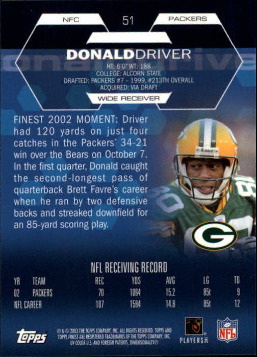 2003 Finest Football (Pick Card From List) C4 11-22 - Picture 27 of 27