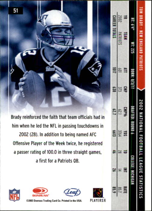 B2017- 2003 Leaf Rookies and Stars FB Asst Cards -You Pick- 15+ FREE US SHIP - Picture 95 of 267