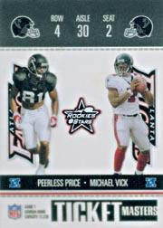 2003 Leaf Rookies and Stars Ticket Masters #TM19 Michael Vick/Peerless Price