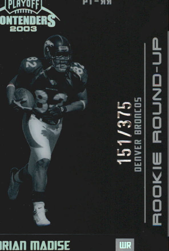 2003 Playoff Contenders Rookie Round Up #RR14 Adrian Madise