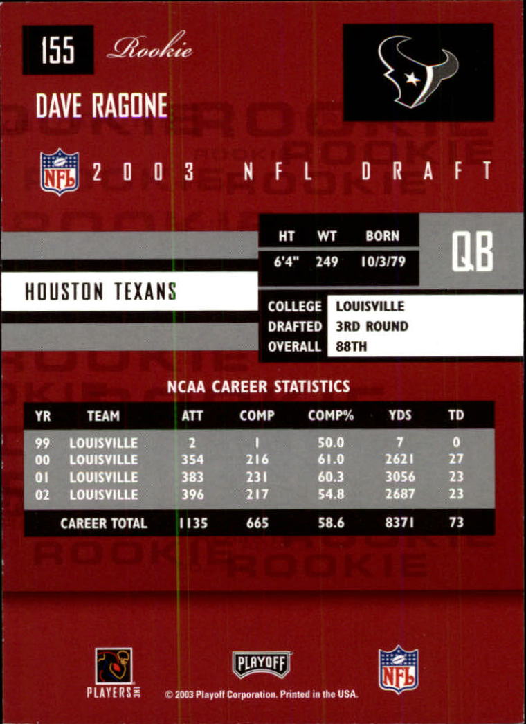 2003 Playoff Prestige Football Rookie RC Singles - You Choose - Bild 8 von 104