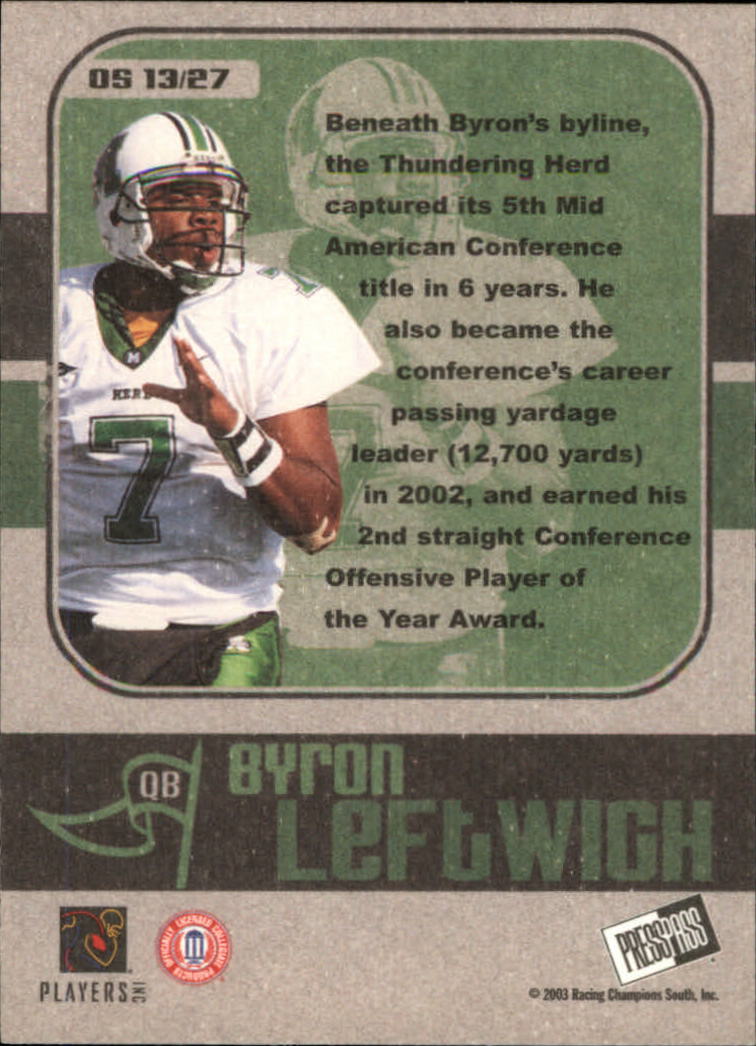 2003 Press Pass JE Football "Insert" Cards - Picture 23 of 55