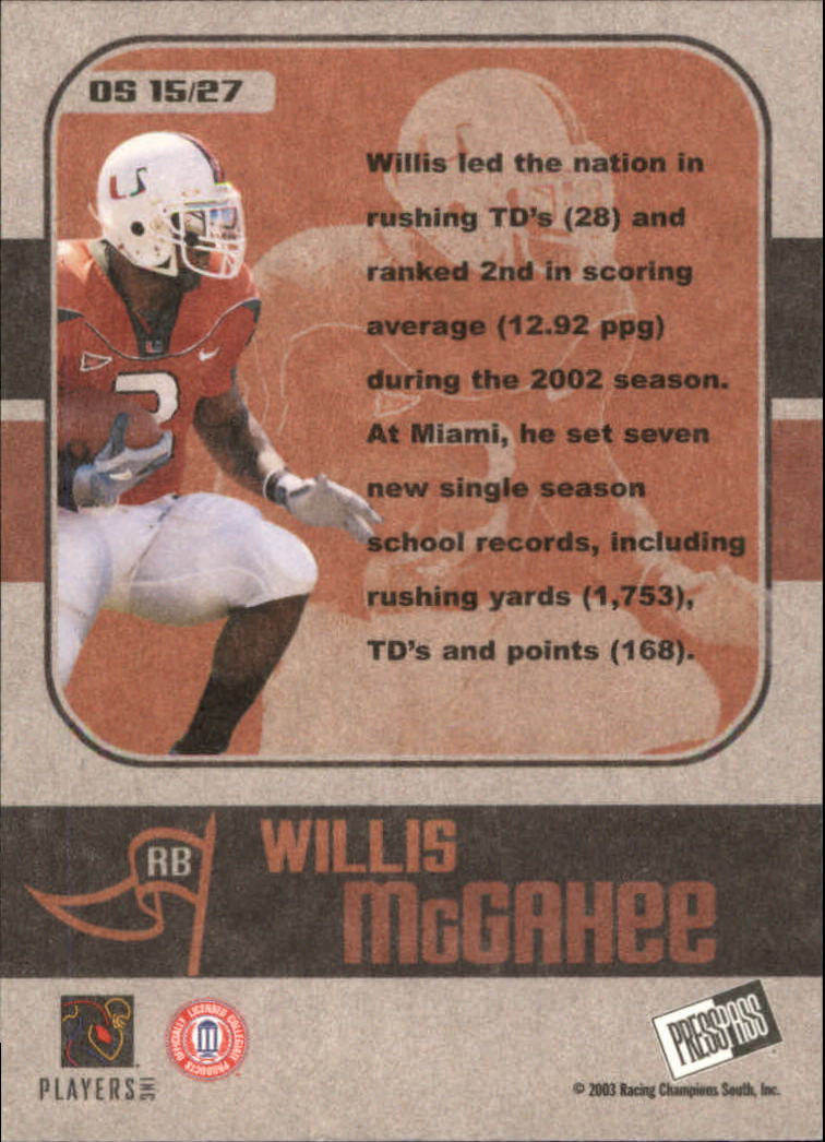 2003 Press Pass JE Football "Insert" Cards - Picture 27 of 55