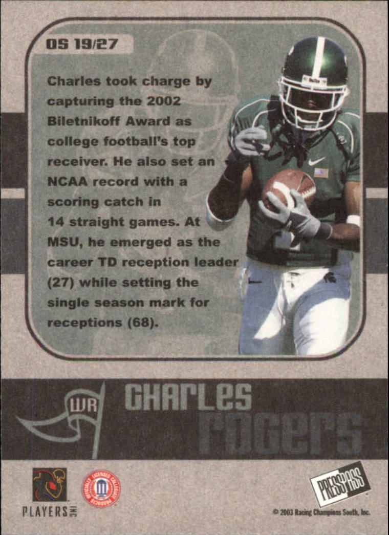 2003 Press Pass JE Football "Insert" Cards - Picture 35 of 55